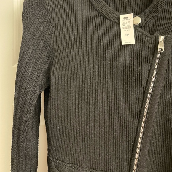 Talbots Black peplum sweater. Brand new, never worn. Size Petite Medium. - Picture 3 of 3